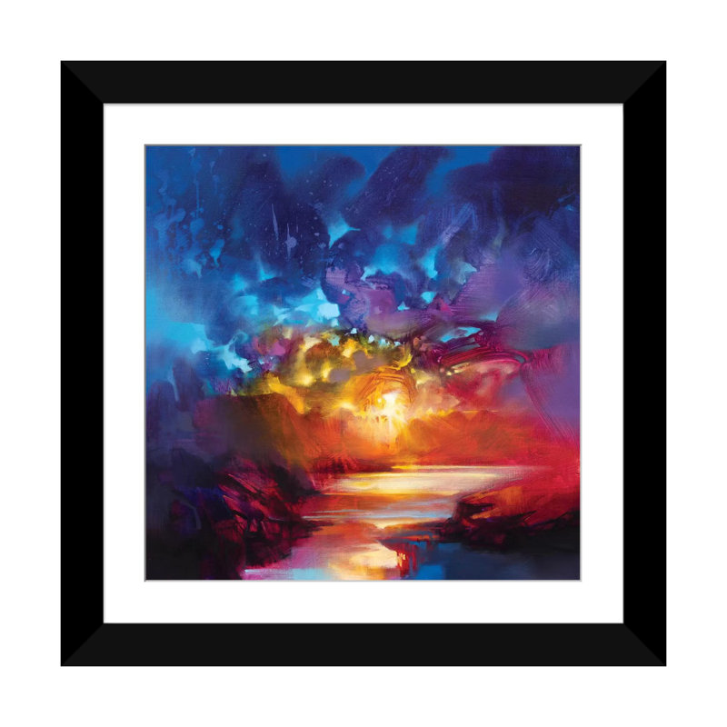 «Liquid Light I», reproduction sur toile, H 16 po x l 16 po x P 1 po, Papier d'art encadré noir, Blanc