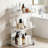 3-Tier Clear Acrylic Movable End Table with Lockable Wheels, Rolling Storage Cart for Living Room, Bedroom, Bathroom