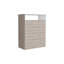 Commode à quatre tiroirs, plateau supérieur, une tablette ouverte