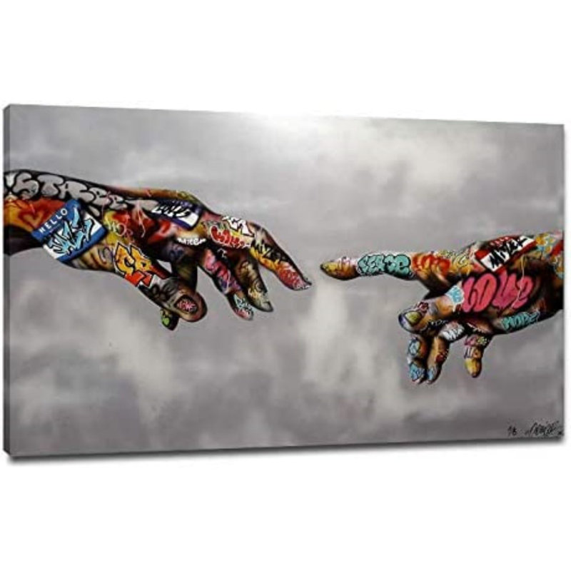 Adam, main de dieu, impression sur toile tendue