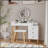 Dressing Table With LED Lights Glass Top Dressing Table With Extendable Side Table 5 Drawers Dressing Table With Mirror And Stool For Bedroom