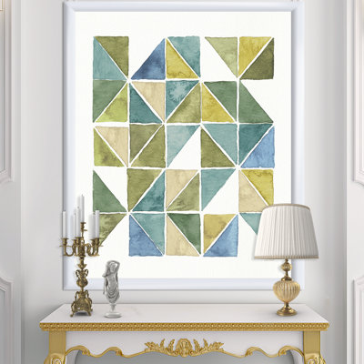 «Geometric Green Triangle I», reproduction d'art sur toile