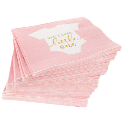 « welcomed welcome little one », disant les serviettes en papier cocktail pour 100 invités