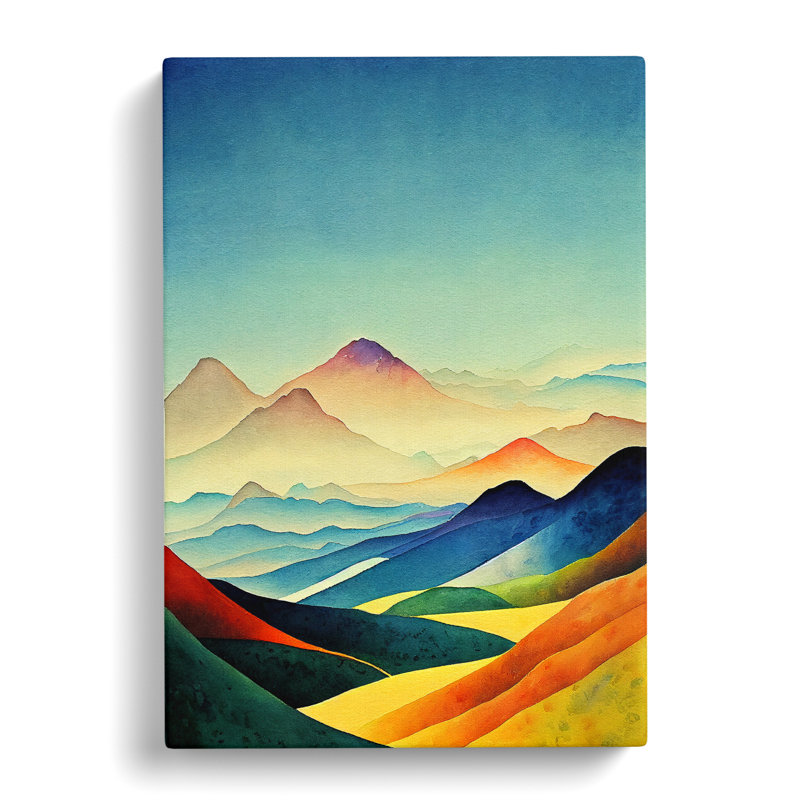 XC1022-1610X Colourful Mountain Landscape No.1 - Wrapped Canvas Print, 50cm H x 35cm W x 3cm D