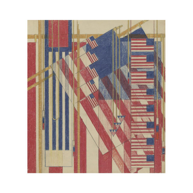 Le drapeau. Couverture du magazine Liberty par Frank Lloyd Wright - Estampe numérique, H 28 po x l 22 po