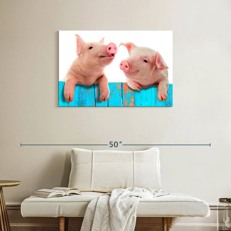 Fence Pigs, 24" H x 36" W
