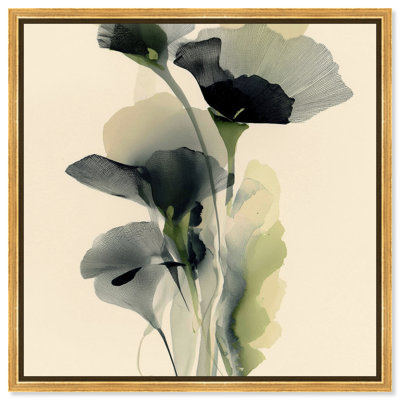 Tableau sur toile encadrée Fluid Foliage III, par Art Remedy, cadre doré, 20 x 20 pouces