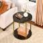Table de bout noire avec structure en fer