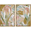 Abstrait botanique tropical, feuille de Monstera, collage coloré, nature sauvage - ensemble de 2 impressions sur toile flottante-84975007-84975009