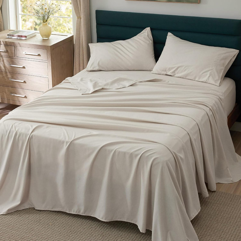 Polyester Standard, Full Sheet Set with 2 Pillowcases, Beige