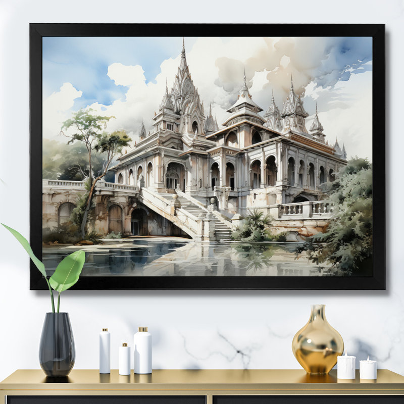 Thailande, architecture historique, Cadre photo noir, H 12 po x l 20 po x P 1 po