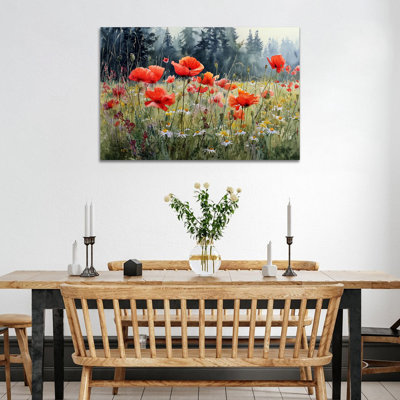 Art mural printanier printanier, toile printanière, images de nature sur toile, impression de fleurs printanières pour le salon, grande œuvre d'art florale pour chambre à coucher, art de paysage sauvage, 24 po x 36 po