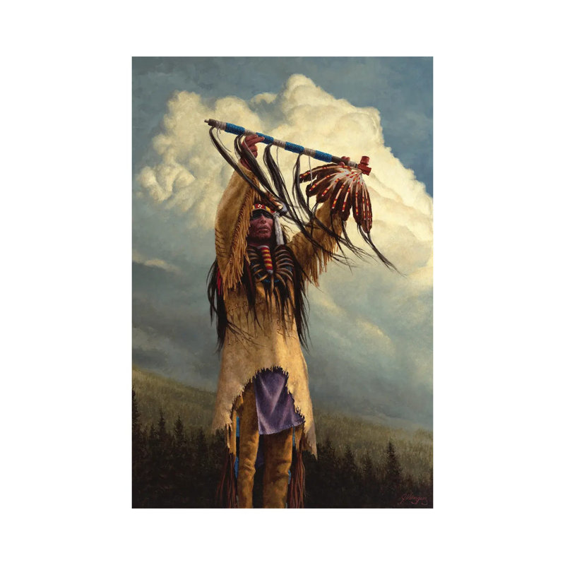 Keeper Of The Sacred Pipe by Joe Velazquez - Wrapped Canvas Painting, 101.6 cm H x 66.04 cm W x 3.175 cm D