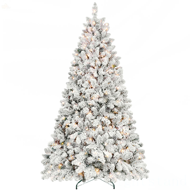 Arbre de Noël floqué 4,5 pi, 4.5', Blanc chaud, Illuminée