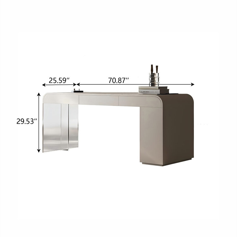 Bureau rectangulaire 70,87 "beige, H 29,53 po x l 70,87 po x P 25,59 po