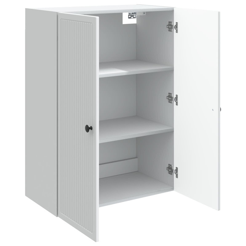  Wall-Mounted Cabinet Engineered Wood Storage Living Room Space-Saving, White