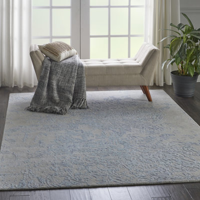 Tapis moderne gris Nourison Tinita 5 pi 6 po x 7 pi 5 po