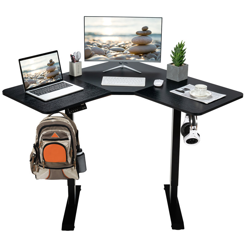 Bureau debout en L Matson, Noir