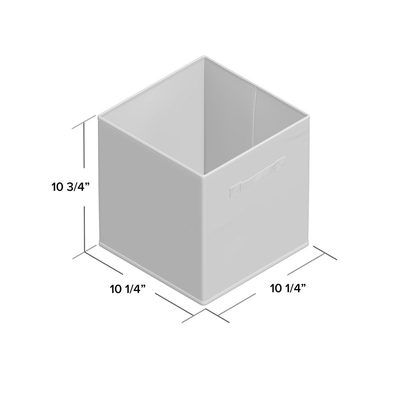 Sorbus 11" Foldable Fabric Storage Cube Bins with Handles, Gray/Black