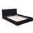 Queen Size Low Profile Platform Bed Black Fleece Upholstered Grid - Headboard Engineered Hardwood Side Rails Assembly Required Contemporary With Soft Headboard, Frame, And ,