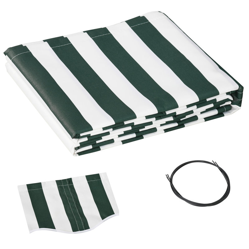 Auvent de remplacement pour auvent d'extérieur en tissu rétractable Outsunny, protection UV, vert et blanc