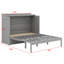 Lit escamotable moderne avec rangement mural et tiroir et ports USB-126671690