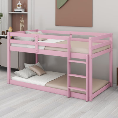 Floor Bunk Bed with Built-in Ladder