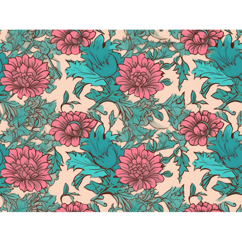 Rideaux à motif floral - 6071, L 20 po x L 82 po