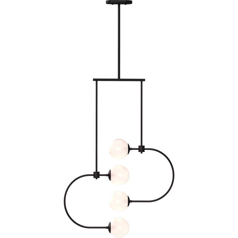 Lustre d'intérieur 4 lumières en bronze de fonderie Aydree Corrigan Studio® 2064-65 Lawrence