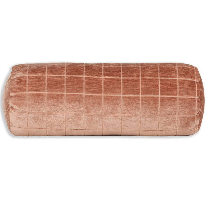 Coussin Otterville, Motif géométrique terre cuite, Traversin H 8 po x l 39 po
