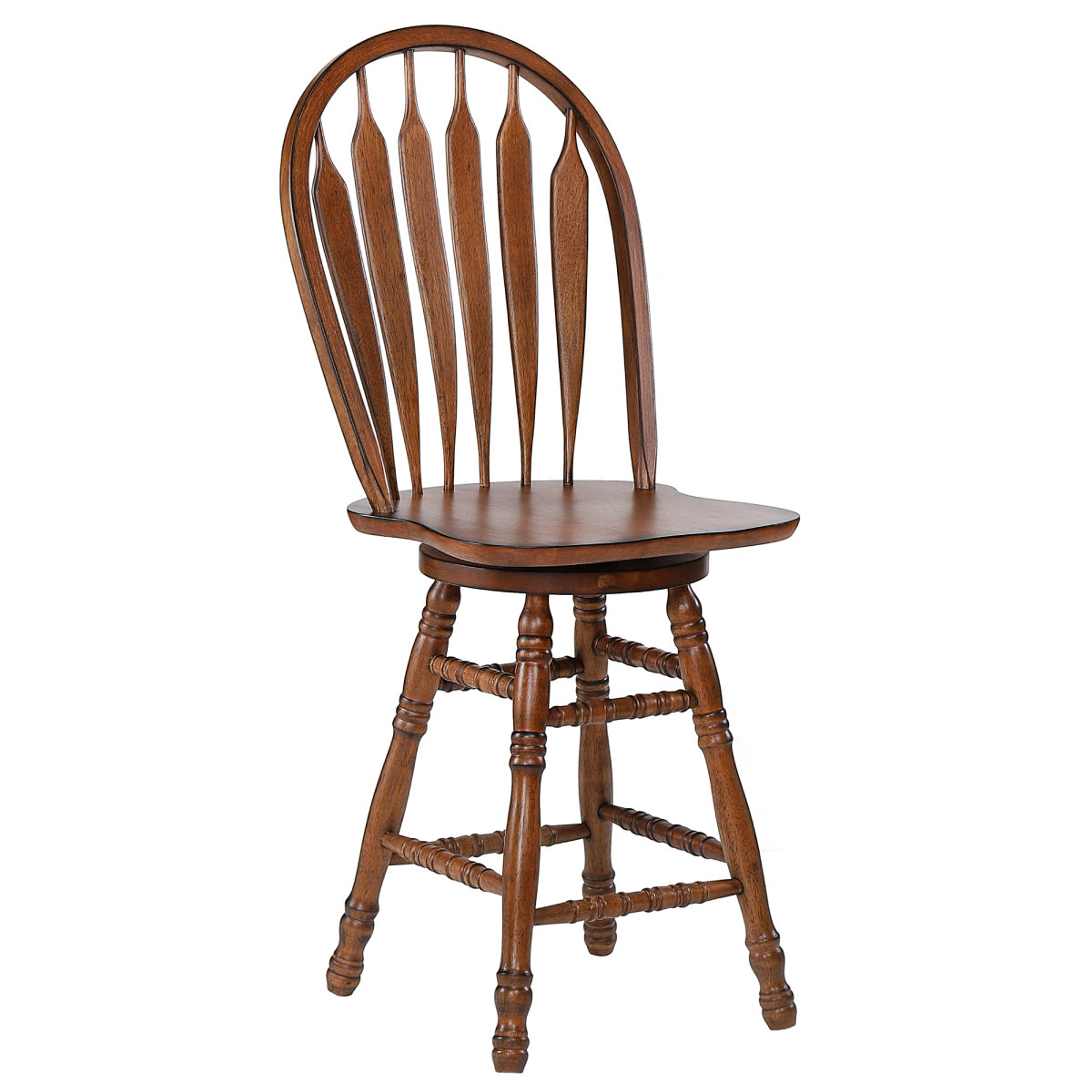 Rosalind Wheeler Bronica Swivel Solid Wood Counter Stool | Wayfair