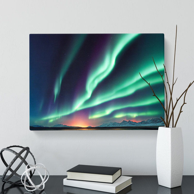 XXX-H1022-WF-4835X Hypnotic Aurora Borealis - Wrapped Canvas Print, 50cm H x 76cm W x 3cm D