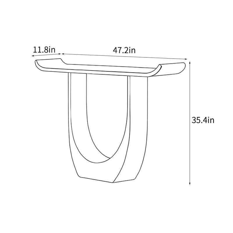 Console de style chinois simple, H 35,4 po x l 47,2 po x P 11,8 po