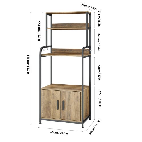 17 Stories Dare 23.6'' Iron Standard Baker's Rack with Microwave ...