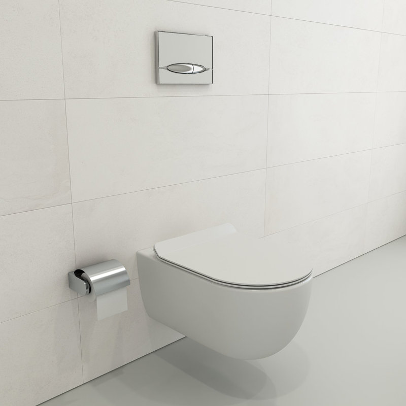 Venezia Rimless Wall Hung Toilet 54cm, Matte White