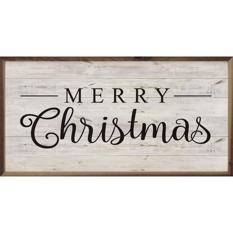 Merry Christmas Lines - blanc délavé, H 12 po x l 24 po