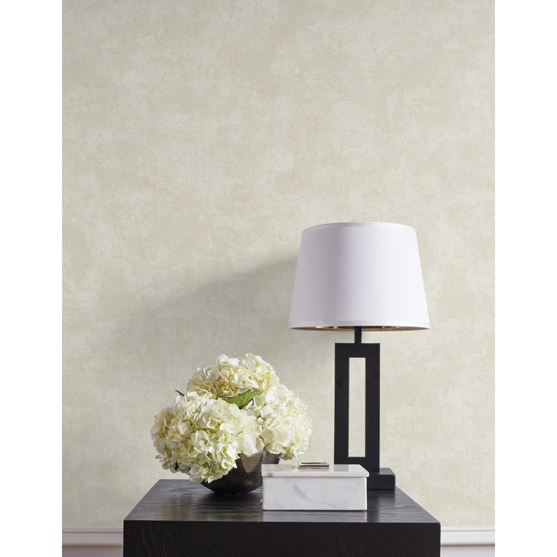 Thiells 10.05m x 53cm Textured Metallic Finish Wallpaper Roll, Cream