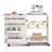 White Folding Sewing Machine Table with Lockable Wheels, Thread Rack & Storage Shelves - Compact Craft Desk for Home Studio
