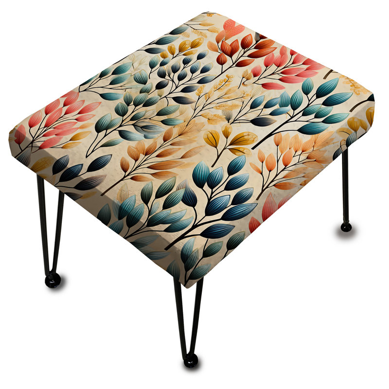 Watercolor Foliage Botanical Pattern - Botanical Rectangle Ottoman