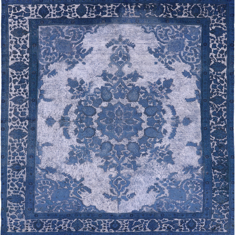 Tapis bleu Romainville, Carré 5 pi