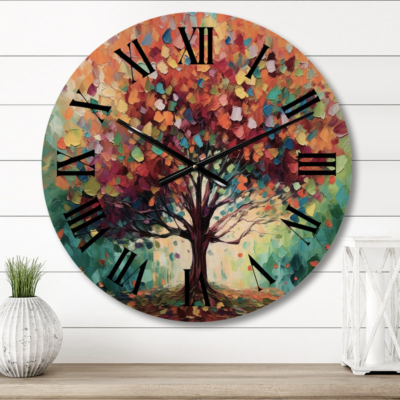 Horloge murale Coral Oak Tree at The Farm I - Landscape Trees, Moyenne