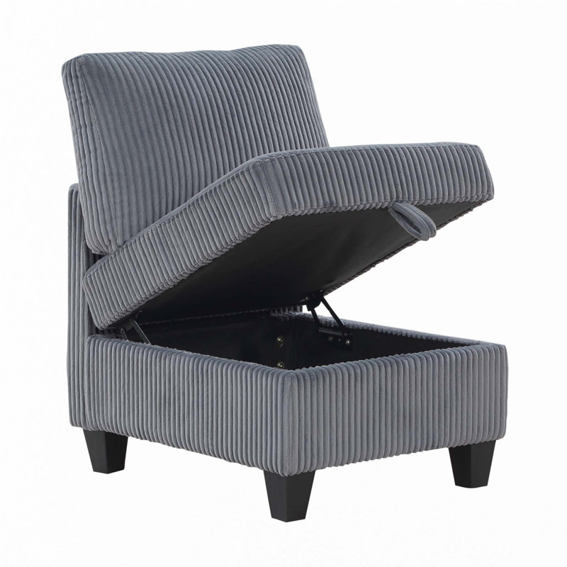 Chaise sans accoudoirs Living Room Furniture, Gris foncé
