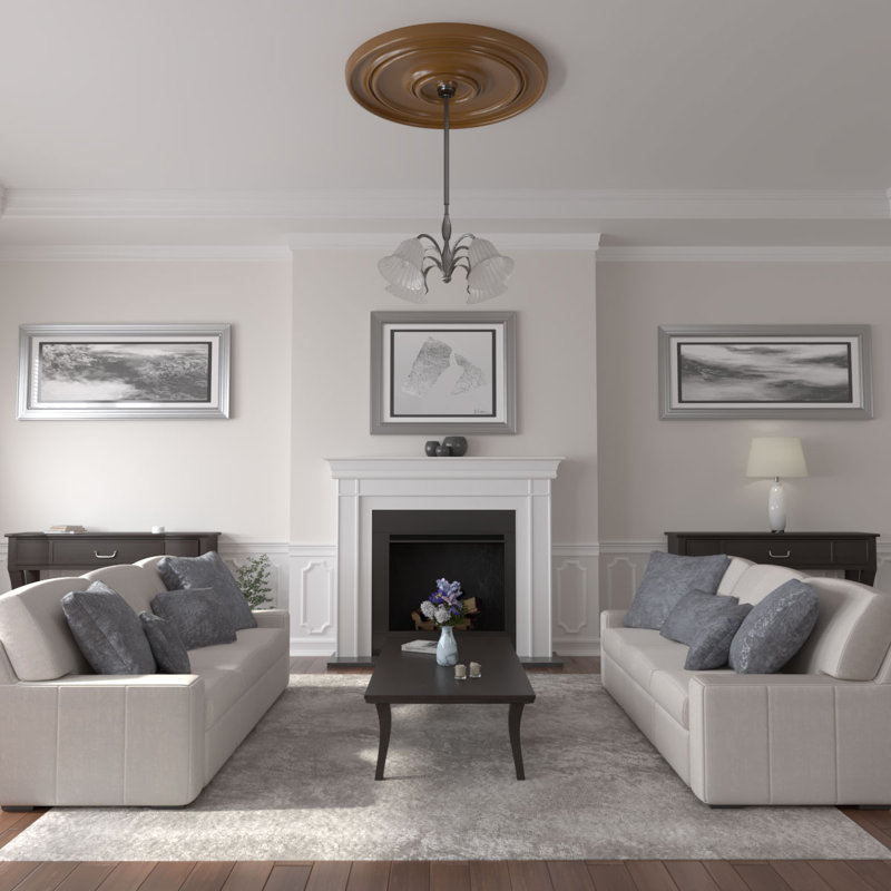 Endurathane Large Classic Ceiling Medallion, 54"OD x 4 7/8"P (Fits Canopies up to 13 1/2"), Hand-Painted Smokey Topaz Finish