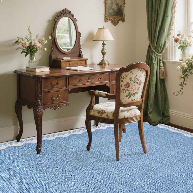Rectangle Abstract Area Rug, Blue, Rectangle 240 x 340 cm