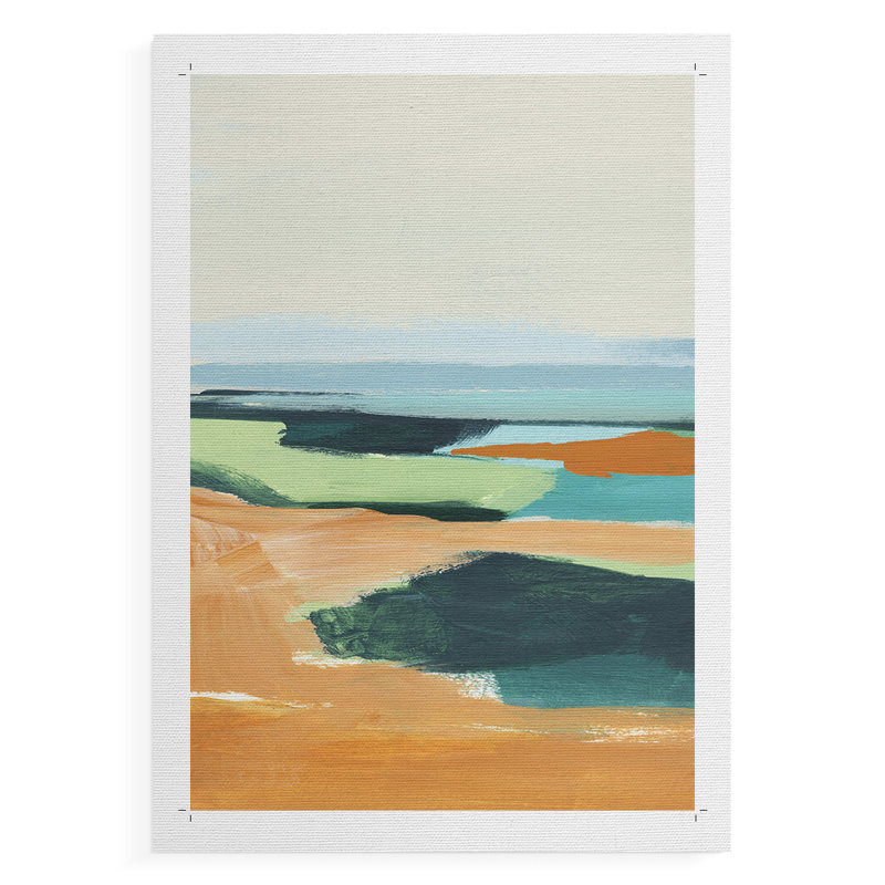 Turquoise et orange II - impression sur toile seulement - non encadrée, H 36 po x l 24 po