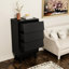 Commode double à 4 tiroirs de style rétro avec design biseauté pour un rangement et une organisation élégants