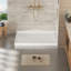 Base de douche 48 po L 48 po x l 32 po à simple seuil avec surface solide et texture antidérapante-132804367-132804370