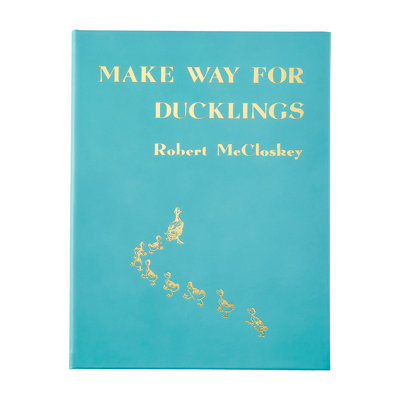 Graphic Image Make Way For Ducklings Coffee Table Book Leather Teal Blue