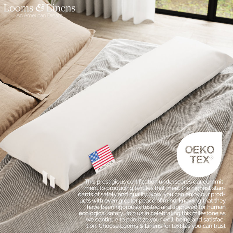  Looms & Linens Full Body Pillow Dakimakura insert for Bed, 20" x 72"