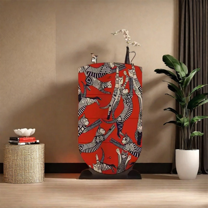 Armoire de rangement avec tiroirs en noyer